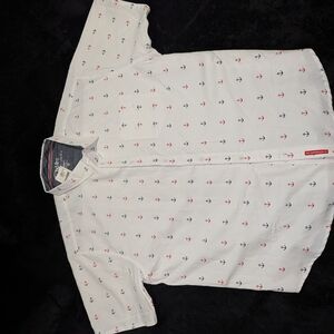 White Anchor Print Men's Shirt